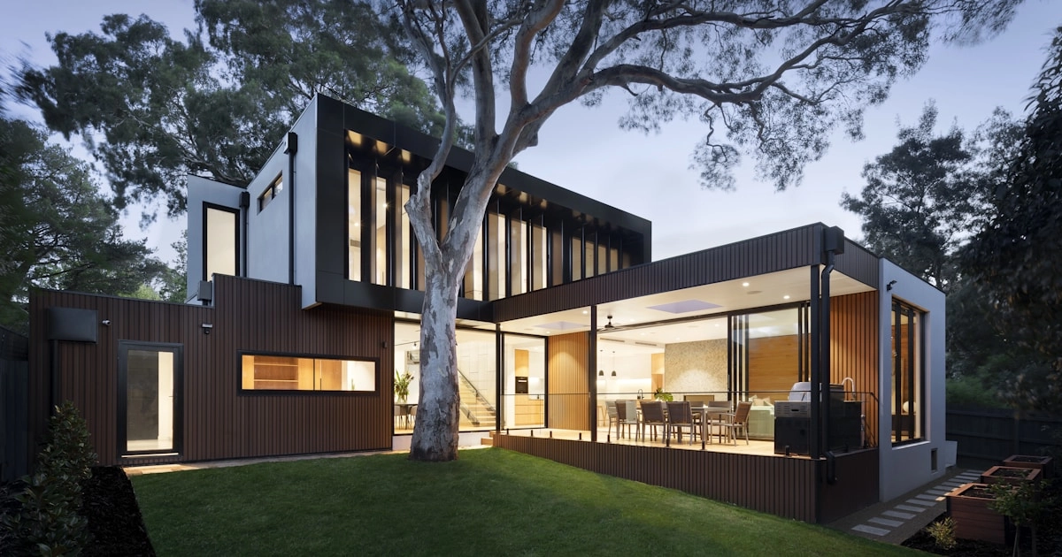 Casa residencial moderna com arquitetura contemporânea e acabamento de qualidade